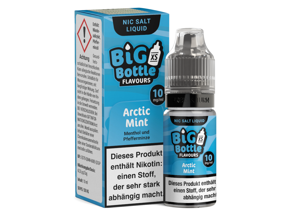 Big Bottle - Arctic Mint - Nikotinsalz Liquid von RavenSmoke DE, perfekt für ein kühles Dampferlebnis.