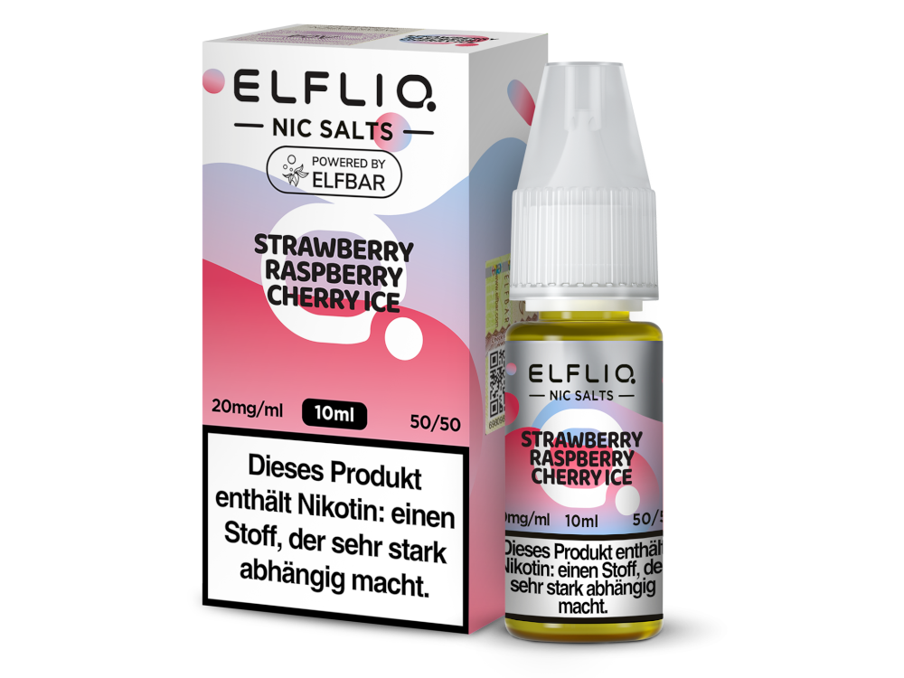 ELFLIQ - Strawberry Raspberry Cherry Ice Nikotinsalz Liquid – 10mg - 20mg