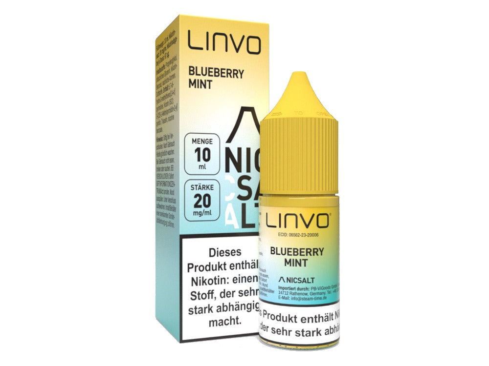 Linvo Blueberry Mint Nikotinsalz Liquid 20mg/ml - Fruchtiger Blaubeer-Minz-Geschmack in 10ml Flasche