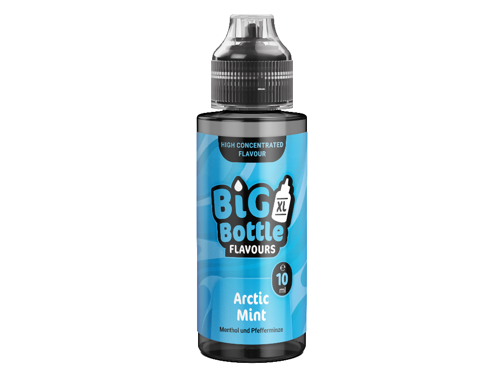 Big Bottle - Longfills 10 ml - Arctic Mint: Verpackung im 120 ml Fläschchen mit 10 ml aromatischem Inhalt für ein intensives Dampferlebnis.