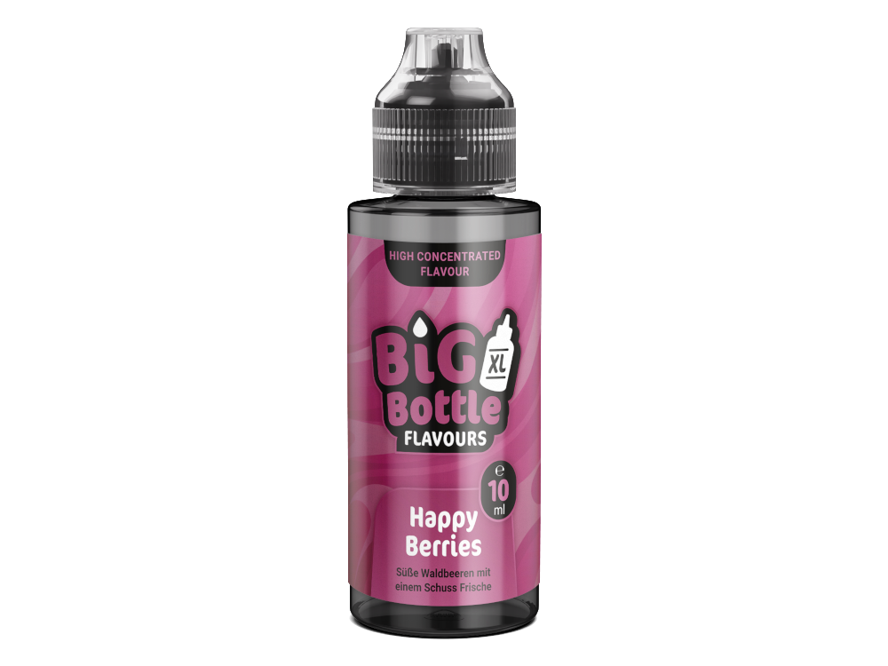 Big Bottle - Longfills 10 ml - Happy Berries, 120 ml Flasche für konzentriertes Dampfen, perfekt für Waldbeer-Liebhaber.