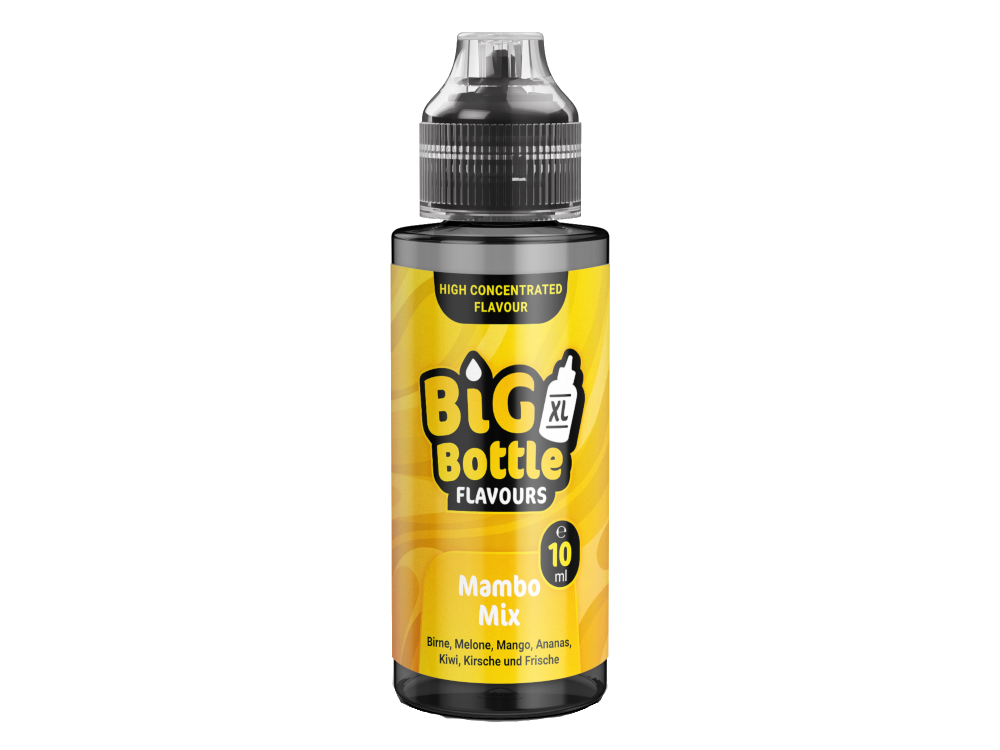 120 ml Flasche mit Big Bottle - Longfills 10 ml - Mambo Mix Aroma, ideal für Dampfen mit einem Mix aus tropischen Früchten und erfrischenden Noten.