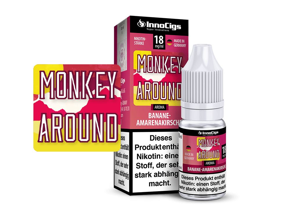 InnoCigs Liquid – Monkey Around Bananen-Amarenakirsche für fruchtig-süßen Genuss