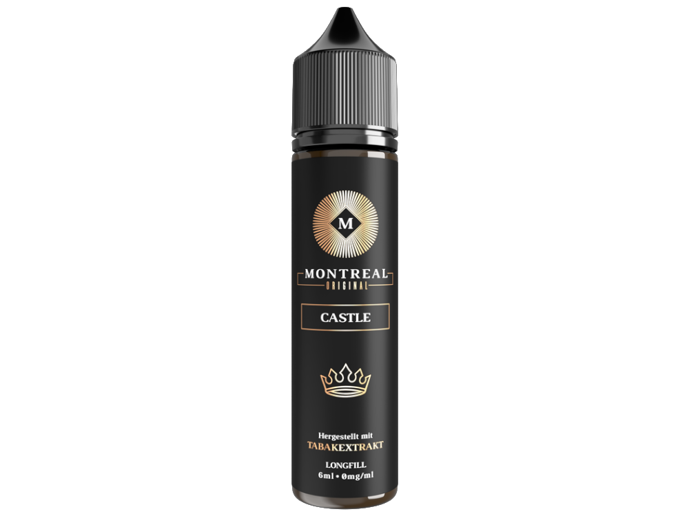 RavenSmoke DE Produktbeschreibung für Montreal Original Longfills Castle, das als hochkonzentriertes Aroma gilt und vor der Nutzung verdünnt werden muss.
