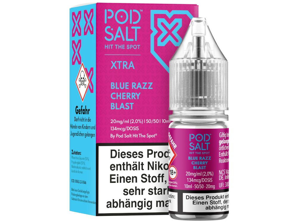Pod Salt X - Nikotinsalz Liquid - Blue Razz Cherry Blast