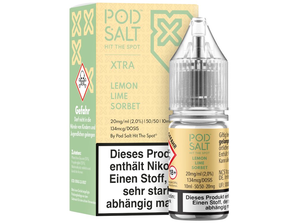 Pod Salt X - Nikotinsalz Liquid - Lemon Lime Sorbet