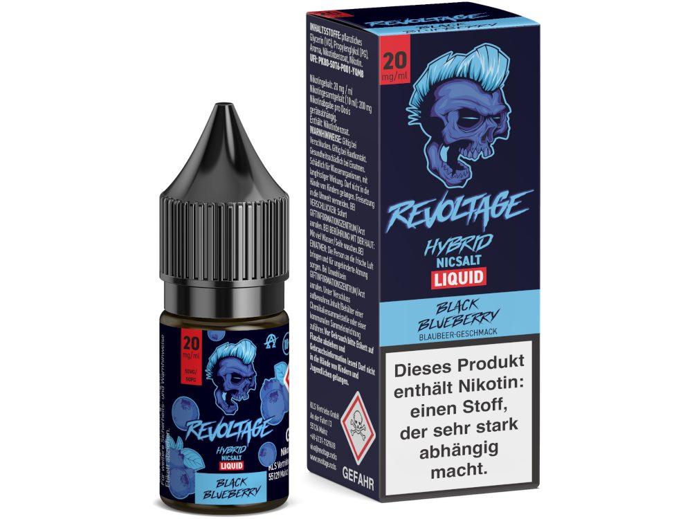 Revoltage - Hybrid Nikotinsalz Liquid - Black Blueberry - 10mg-20mg-ml