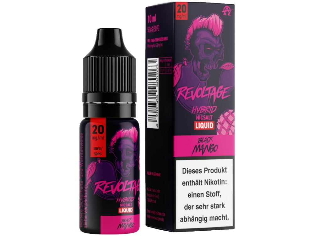 Revoltage Hybrid Nikotinsalz Liquid Black Mango - 10ml mit Nikotinstärken 0mg, 10mg, 20mg