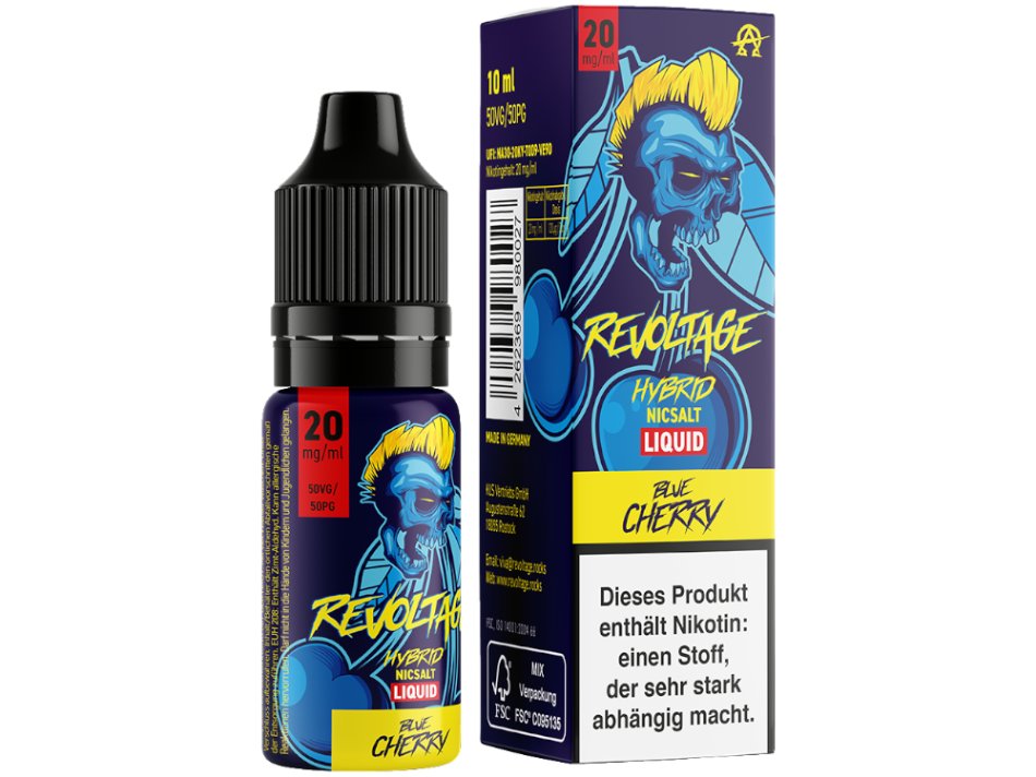 Revoltage - Hybrid Nikotinsalz Liquid - Blue Cherry - 10mg/ml - 20mg/ml