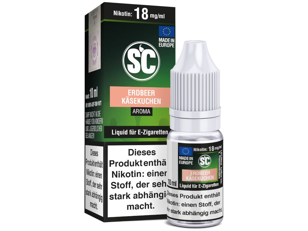 SC Liquid Erdbeer Käsekuchen 10 ml – Cremiger Cheesecake mit fruchtiger Erdbeer-Note, 5 Nikotinstärken & nikotinfrei