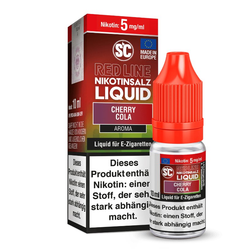 SC Red Line Cherry Cola Nikotinsalz Liquid - Intensiver Cola-Kirsch Geschmack - 0-20 mg/ml
