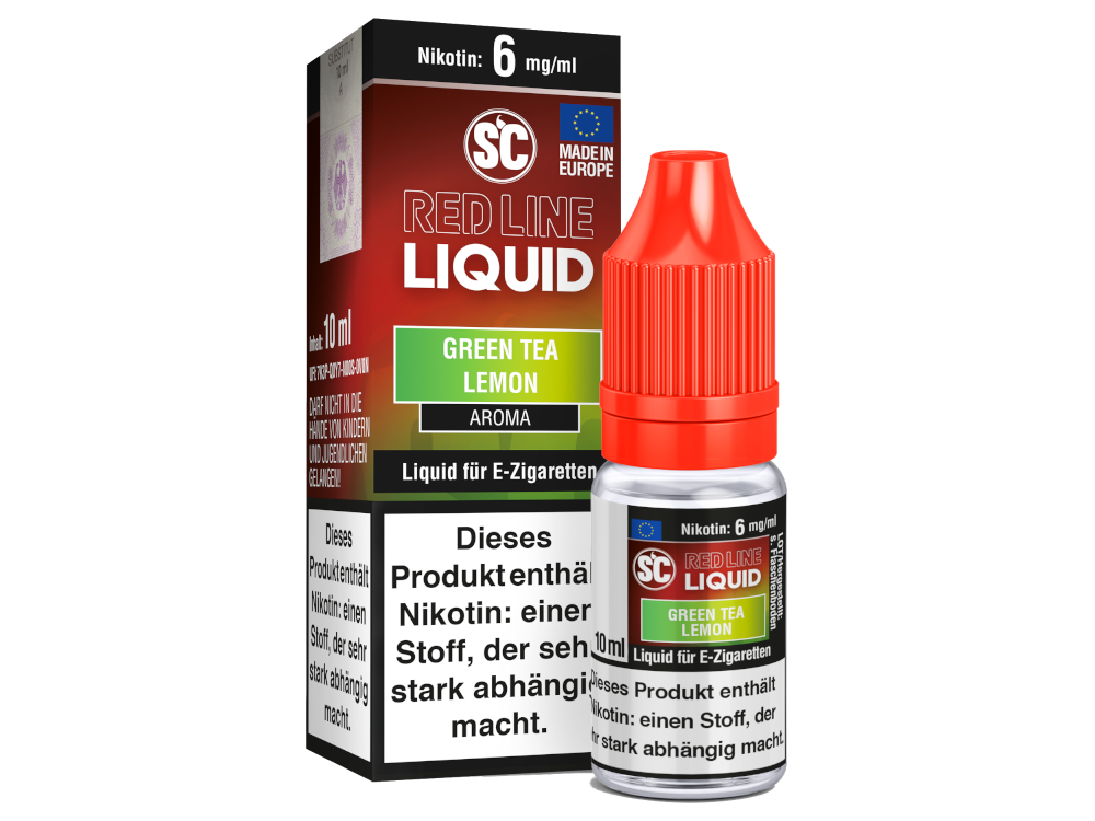 SC Red Line Nikotin Liquid - Green Tea Lemon