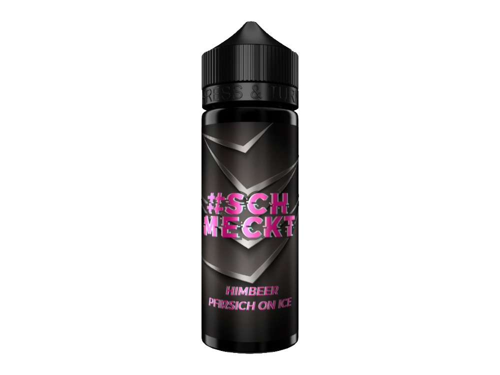 Detailansicht des Himbeer Pfirsich on Ice Aromas von #Schmeckt - Perfekte Mischung von fruchtigen und kühlen Aromen für Dampfer