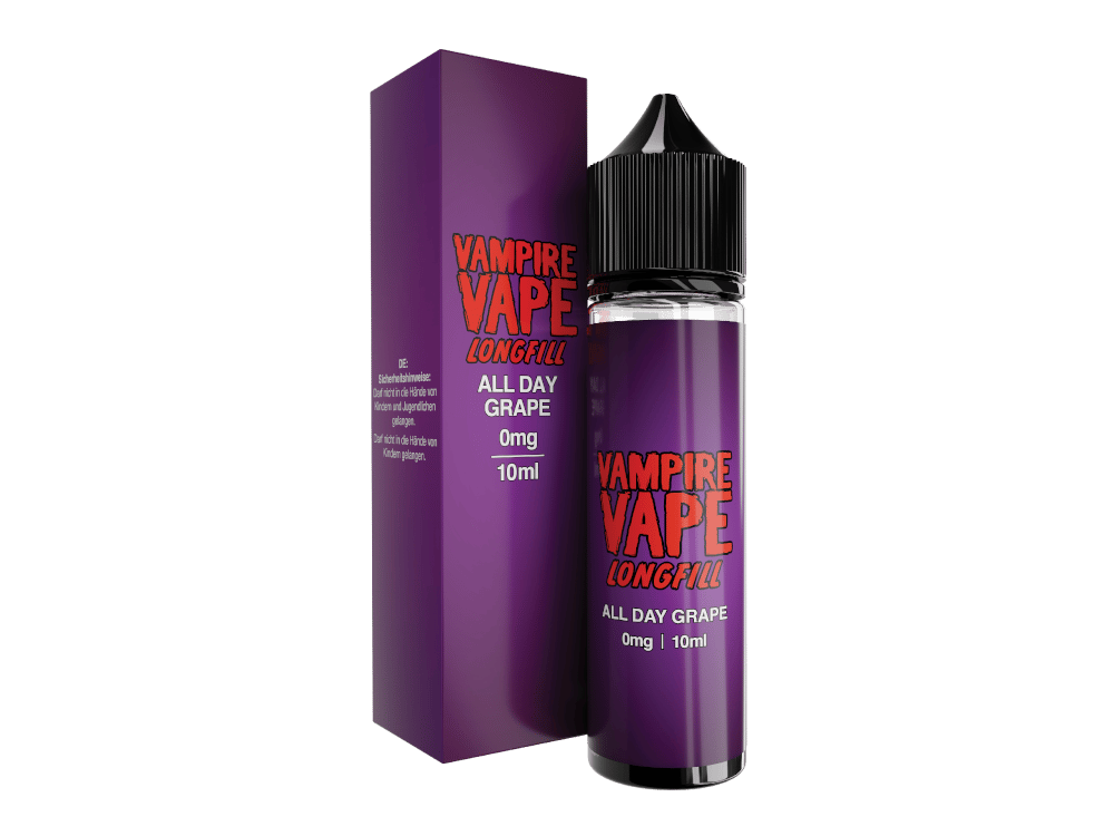 Vampire Vape Longfills All Day Grape - 10 ml Aroma - intensiver Traubengenuss in 60 ml Flasche