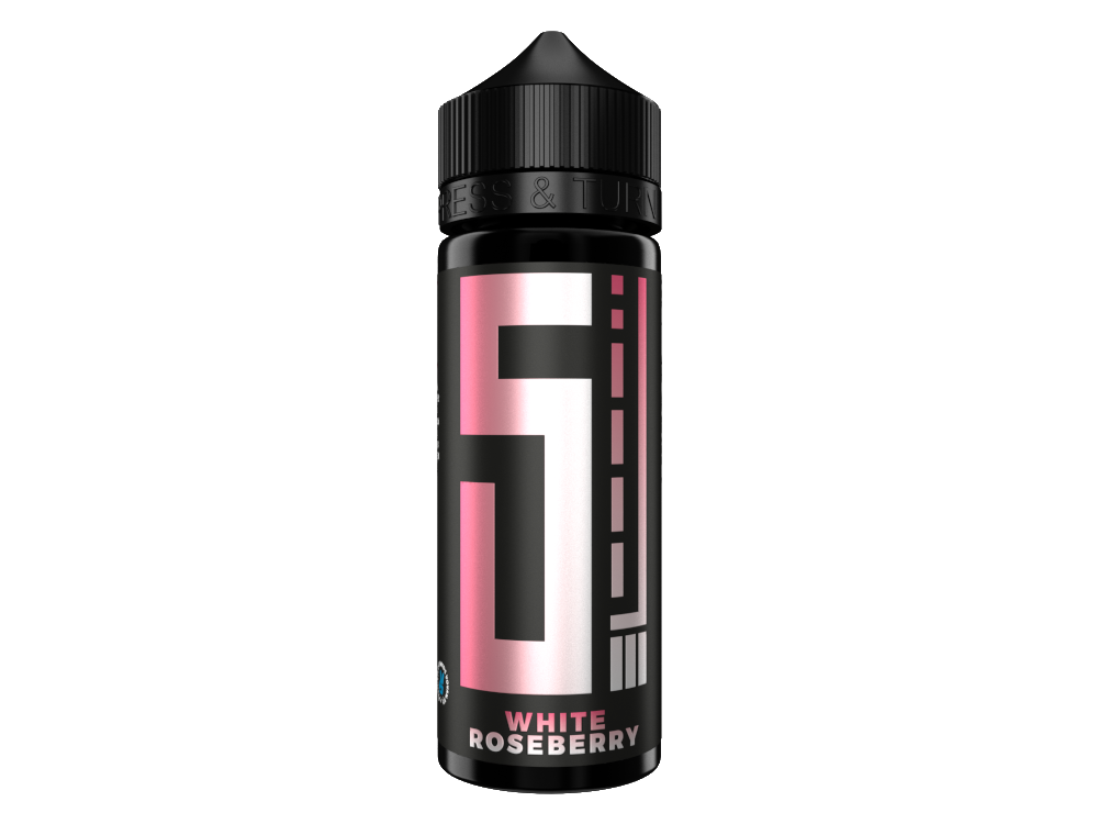 5EL - Longfills 10 ml - White Roseberry Aroma in einer 120ml Chubby Gorilla Flasche, präsentiert ein Geschmacksprofil aus japanischem weißen Tee und einem Beerenmix mit rosigen Noten, ideal zum Dampfen mit einer E-Zigarette.