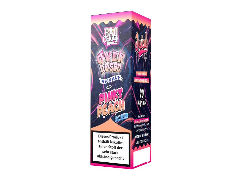 Bad Candy Liquids Juicd Pinky Peach Nikotinsalz Liquid 10ml - Fruchtiger Pfirsichgeschmack mit Kühler Note
