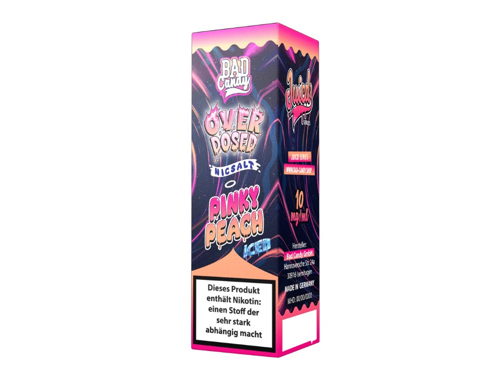 Bad Candy Liquids Juicd Pinky Peach Nikotinsalz Liquid 10ml - Fruchtiger Pfirsichgeschmack mit Kühler Note