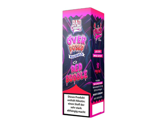 Bad Candy Liquids Juicd Nikotinsalz Liquid Red Bubble 10ml mit Frucht-Kaugummi Aroma und Kühle