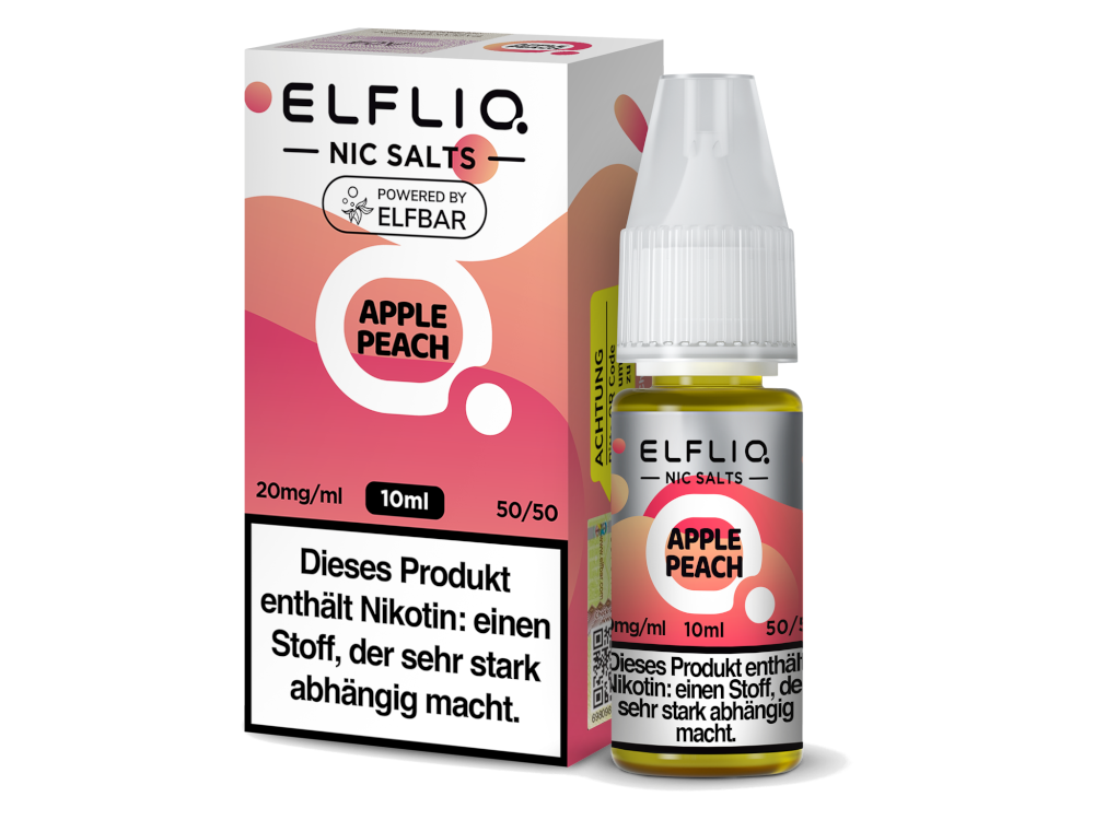 Elfliq Apple Peach 20mg Nikotinsalz Liquid – Saftiger Pfirsich trifft auf knackigen Apfel