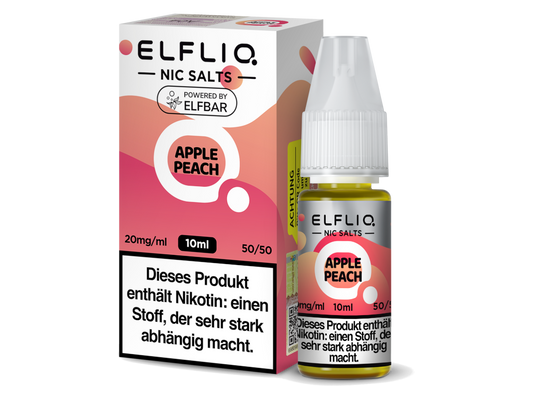 Elfliq Apple Peach 20mg Nikotinsalz Liquid – Saftiger Pfirsich trifft auf knackigen Apfel