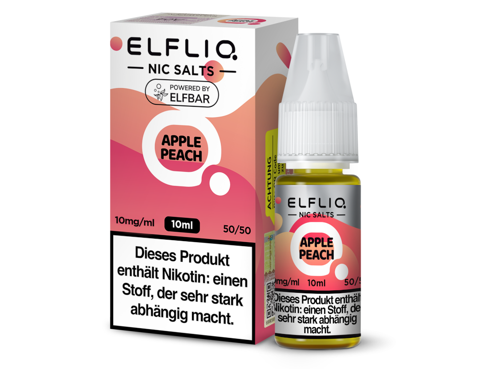 Elfliq Apple Peach 20mg Nikotinsalz Liquid – Saftiger Pfirsich trifft auf knackigen Apfel