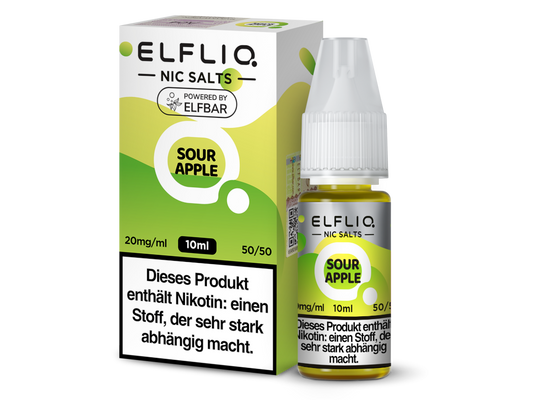 ELFLIQ Sour Apple Nikotinsalz Liquid 20 mg/ml – Intensiver Geschmack nach saurem Apfel