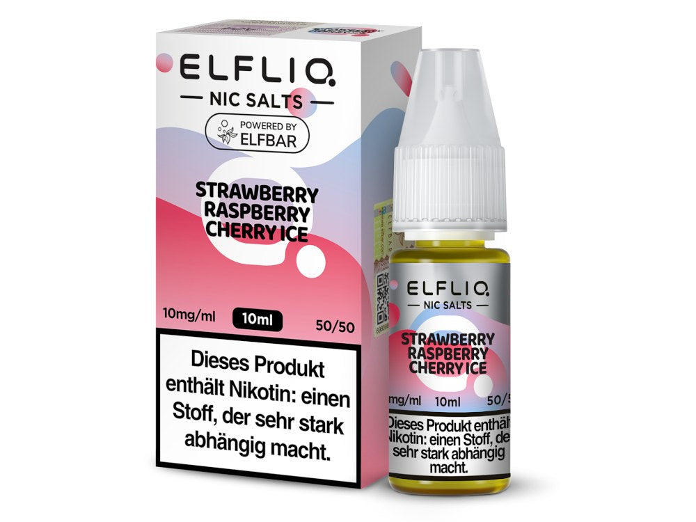 ELFLIQ - Strawberry Raspberry Cherry Ice Nikotinsalz Liquid – 10mg - 20mg