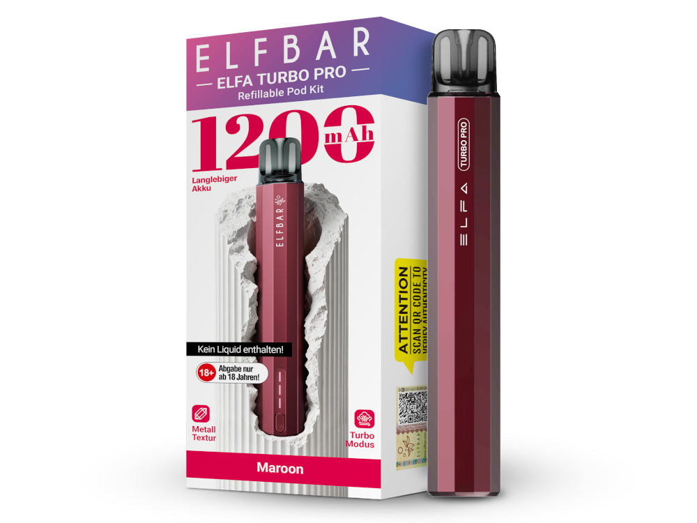 Elfbar Elfa Turbo Pro mit 0,8 Ohm Mesh Coil MTL RDL günstig Dreieich liquidsandmore