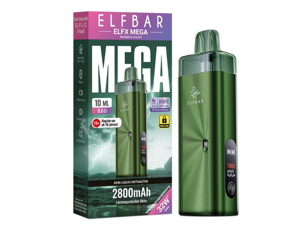 Elfbar ELFX Mega Pod Kit – E-Zigaretten Set mit 2800 mAh Akku und 10 ml Tank