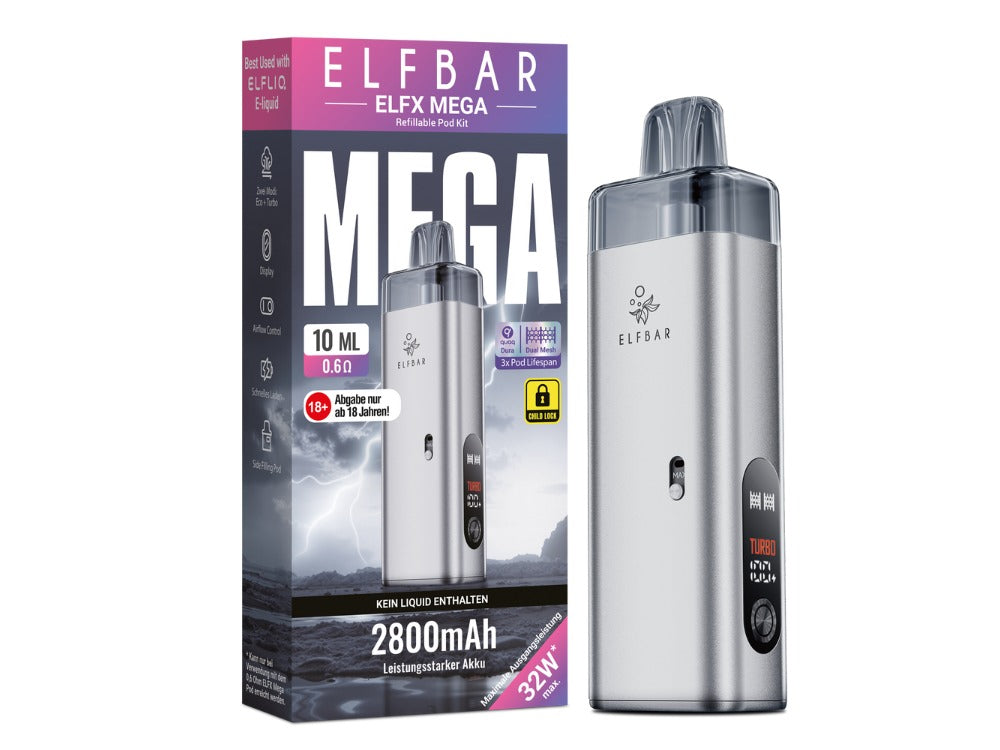 Elfbar ELFX Mega Pod Kit – E-Zigaretten Set mit 2800 mAh Akku und 10 ml Tank