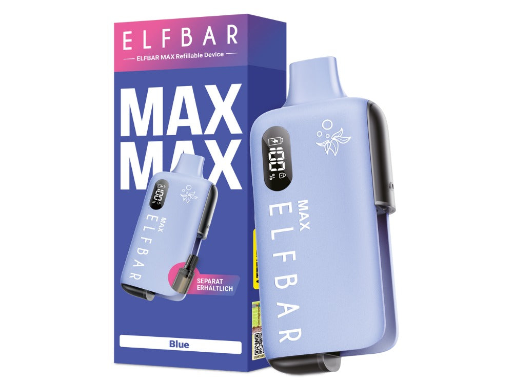 Elfbar Max E-Zigaretten Set mit 650mAh Akku, 1,5ml Tank, 0,8 Ohm Verdampfer & USB-C