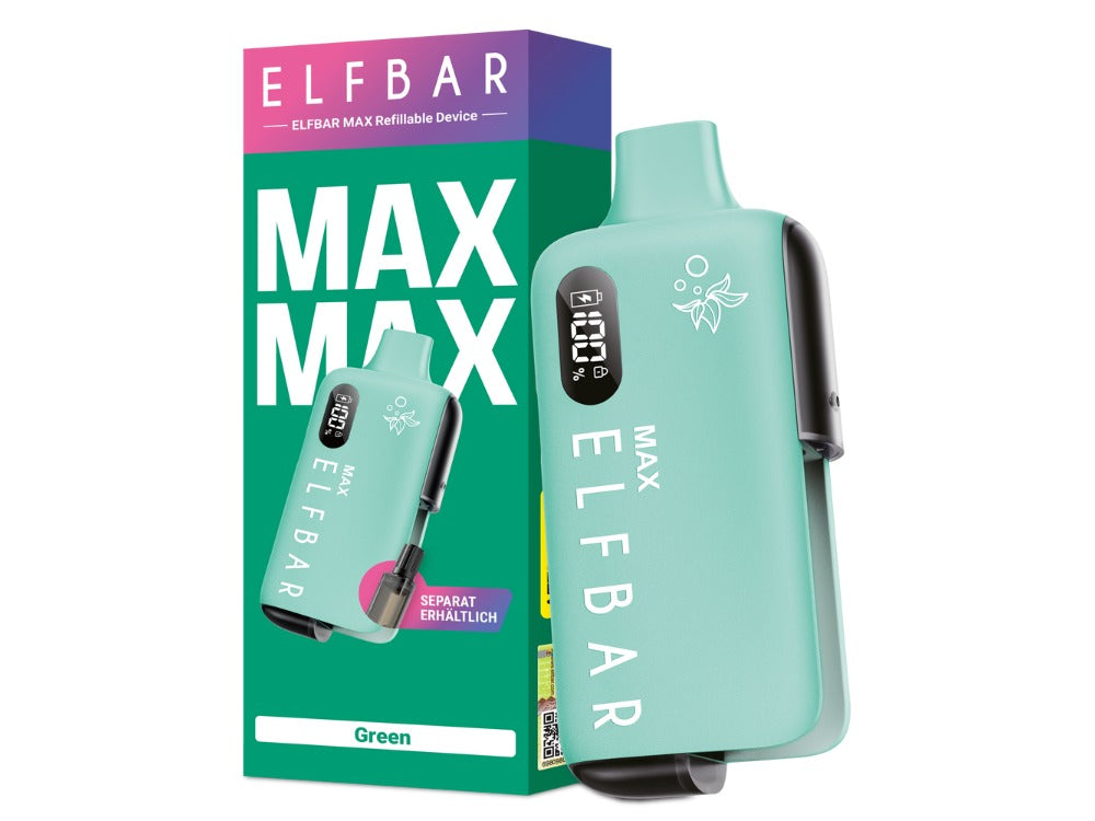 Elfbar Max E-Zigaretten Set mit 650mAh Akku, 1,5ml Tank, 0,8 Ohm Verdampfer & USB-C