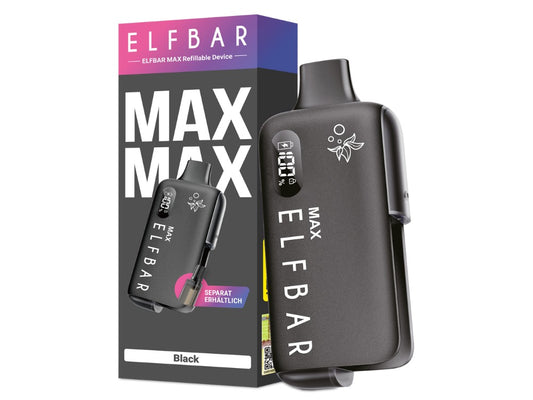 Elfbar Max E-Zigaretten Set mit 650mAh Akku, 1,5ml Tank, 0,8 Ohm Verdampfer & USB-C