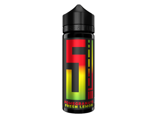 5EL - Longfills 10 ml - Pomegranate Fresh Lemon Aroma in einer 120ml Chubby Gorilla Flasche, ideal für E-Zigaretten und Verdampfer mit Geschmack nach Granatapfel und Zitrone.