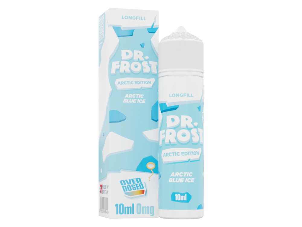 Dr. Frost - Arctic Edition - Aroma 10 ml - Arctic Blue Ice, aromatisches Longfill-Aroma mit Geschmacksnote von Eisbonbon und Blaubeere in einer 60 ml Flasche.