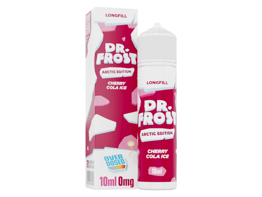 Dr. Frost - Arctic Edition - Aroma 10 ml - Cherry Cola Ice, enthält den Geschmack von Kirsche und Cola mit eiskalter Frische, ideal für E-Zigaretten.