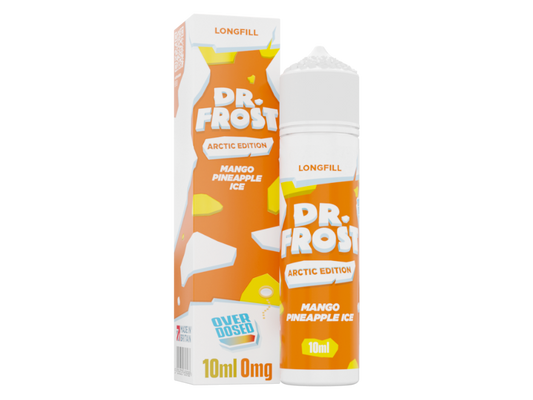 Dr. Frost - Arctic Edition - Aroma 10 ml - Mango Pineapple Ice in der 60 ml Flasche, die das fruchtige Aroma von Mango und Ananas mit einem kühlen Touch vereint.