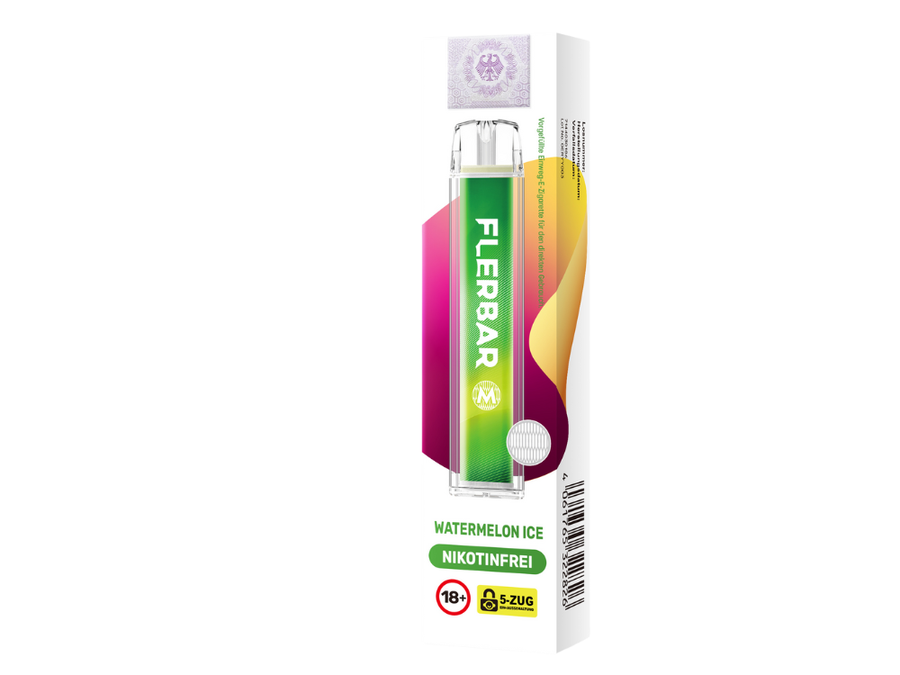 Flerbar M Einweg E-Zigarette in verschiedenen Geschmacksrichtungen, 0mg Nikotin, 550 mAh und 600 Züge, ideal für Dampfer und Neueinsteiger.