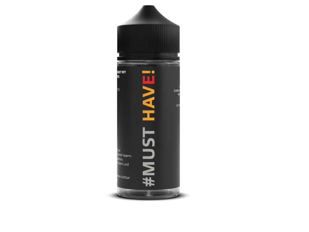 Must Have - Longfills 10 ml - E von RavenSmoke DE, Aromakomposition mit Pfirsich, Orange und Kühle in einer 120 ml Liquidflasche.
