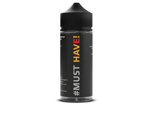 Must Have - Longfills 10 ml - E von RavenSmoke DE, Aromakomposition mit Pfirsich, Orange und Kühle in einer 120 ml Liquidflasche.