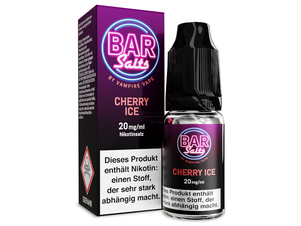 Vampire Vape Bar Salts Cherry Ice Nikotinsalz Liquid - Nikotinoptionen 5 mg/ml, 10 mg/ml, 20 mg/ml für E-Zigaretten.