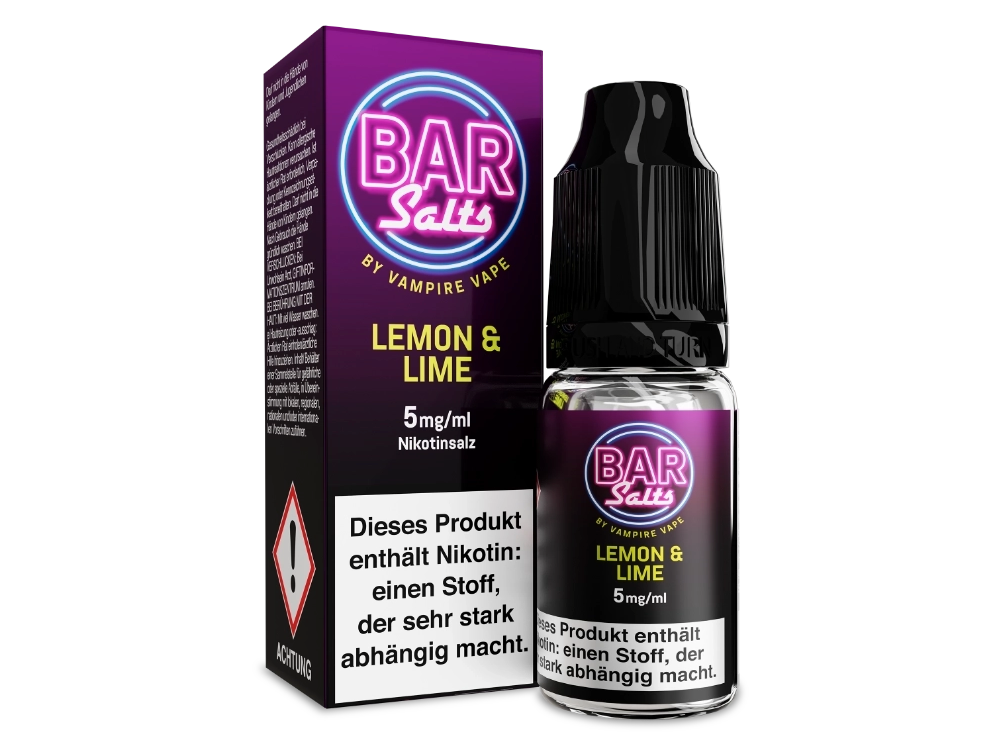 Vampire Vape - Bar Salts - Nikotinsalz Liquid - Lemon Lime in einer 10 ml Flasche, ideal für E-Zigaretten mit köstlichem Zitronen-Limetten-Geschmack.