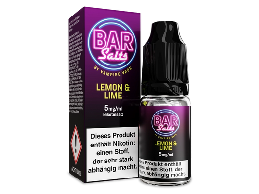 Vampire Vape - Bar Salts - Nikotinsalz Liquid - Lemon Lime in einer 10 ml Flasche, ideal für E-Zigaretten mit köstlichem Zitronen-Limetten-Geschmack.
