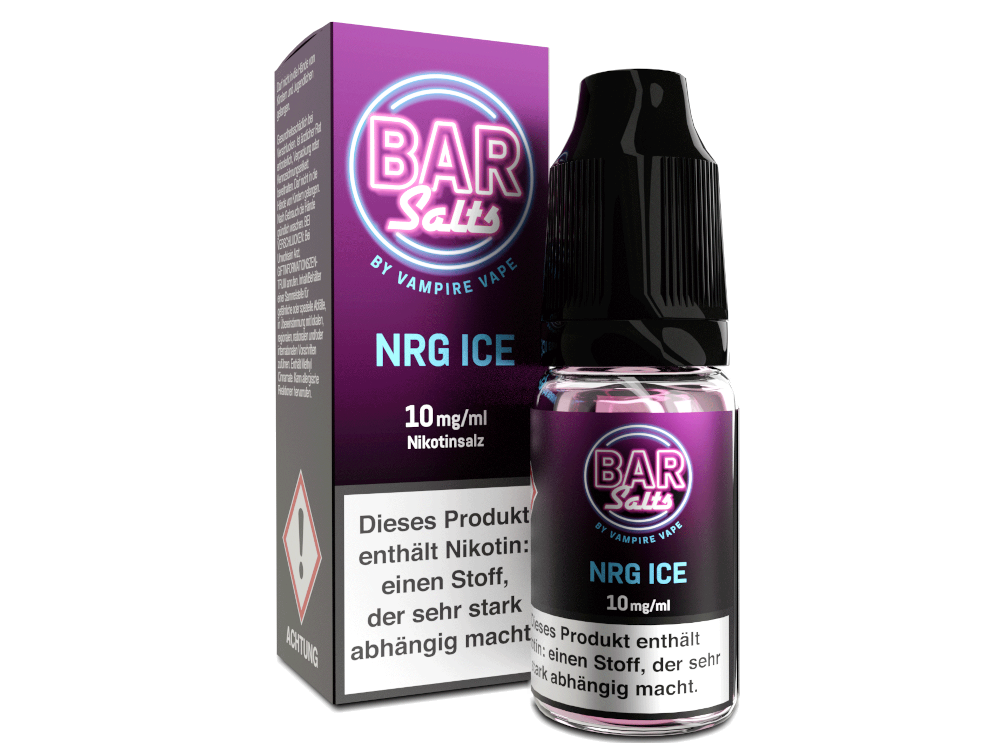 Vampire Vape Bar Salts Nikotinsalz Liquid NRG Ice - 10 ml Flasche mit verschiedenen Nikotinstärken, ideal für E-Zigaretten.
