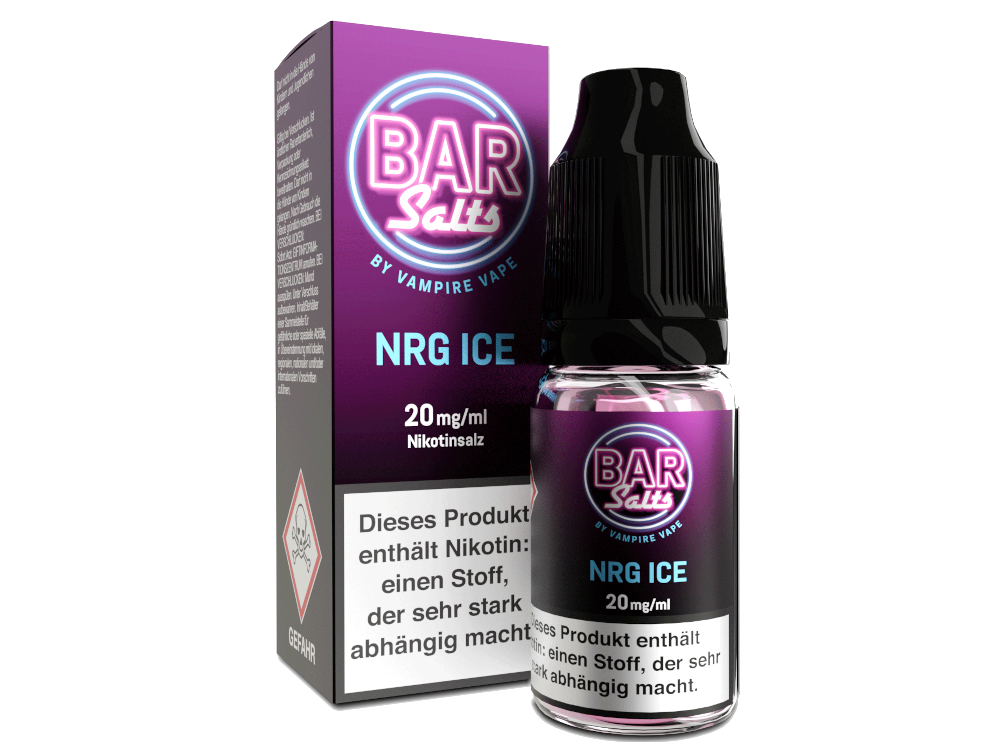 Vampire Vape Bar Salts Nikotinsalz Liquid NRG Ice - E-Zigaretten-Liquid mit Geschmack nach gekühltem Energydrink, erhältlich in 10 ml Flasche.
