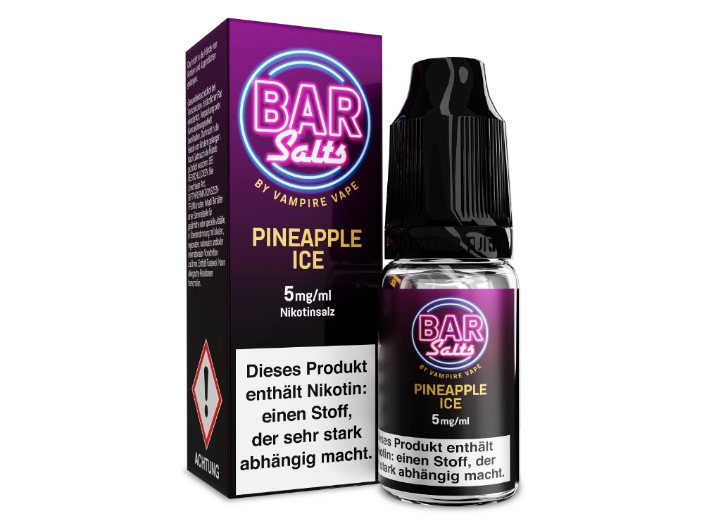 Vampire Vape Bar Salts Nikotinsalz Liquid Pineapple Ice - Ananas Geschmack mit kühler Note in 10ml Flasche für E-Zigaretten