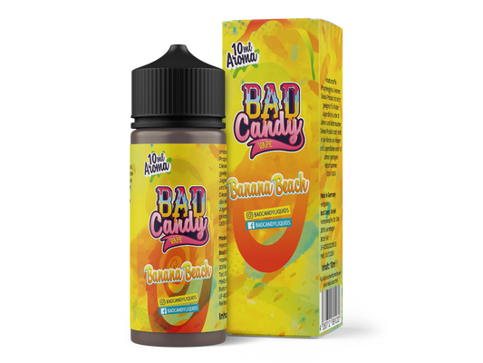 Bad Candy Aroma Banana Beach - 10ml Flasche mit fruchtiger Bananen-Milch Vanille-Eis Mischung, ideal für E-Zigaretten mit Koolada Effekt.