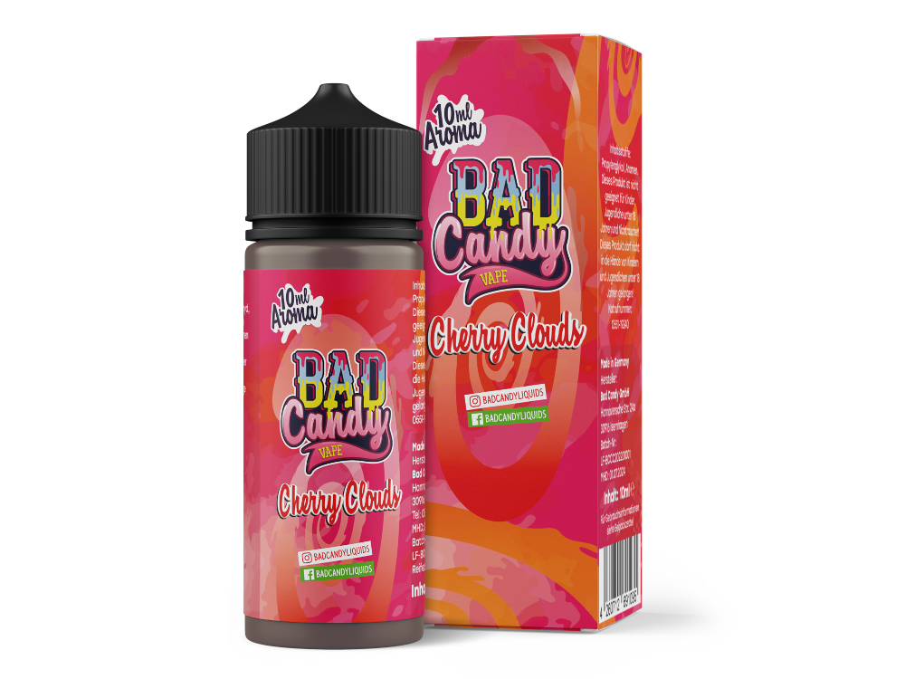 Bad Candy Aroma Cherry Clouds 10ml, fruchtige kirschige Liquid-Variation in einer 120 ml Flasche, ideal zum Mischen und Dampfen.