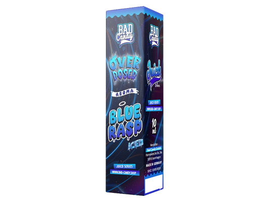Bad Candy Liquids Juicd Longfills 10 ml - Blue Rasp Aroma, eine fruchtige Mischung aus Blaubeeren und Himbeeren mit einem kühlenden Effekt, ideal für Dampfer.