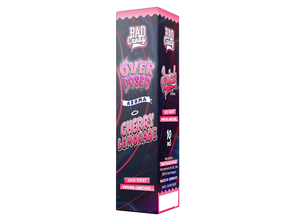 Bad Candy Liquids Juicd Longfills 10ml - Cherry Lemonade in einer eleganten 60 ml Flasche, die saftige Kirschen mit spritziger Limetten-Limonade vereint und ein erfrischendes Dampferlebnis bietet.